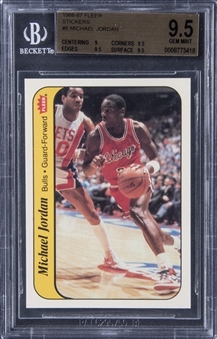1986-87 Fleer Stickers #8 Michael Jordan Rookie Card – PSA GEM MINT 9.5